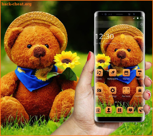 Cute Brown Stuffed Teddy Bear Theme screenshot