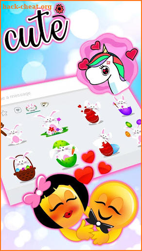 Cute Bunny Easter Emoji Stickers screenshot