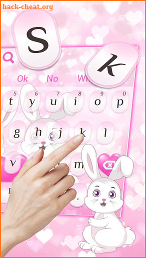 Cute Bunny Pink Love Keyboard screenshot
