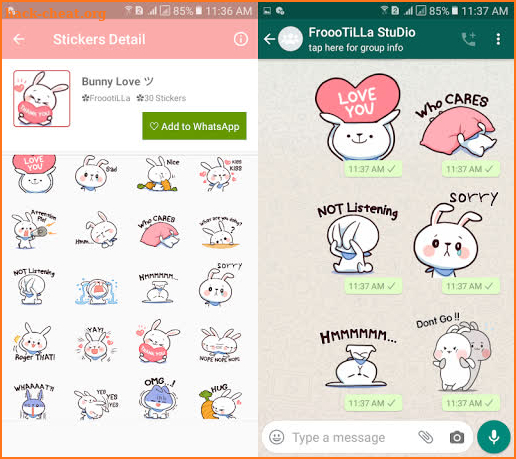 🐰Cute Bunny Stickers For Free - WAStickersApp screenshot