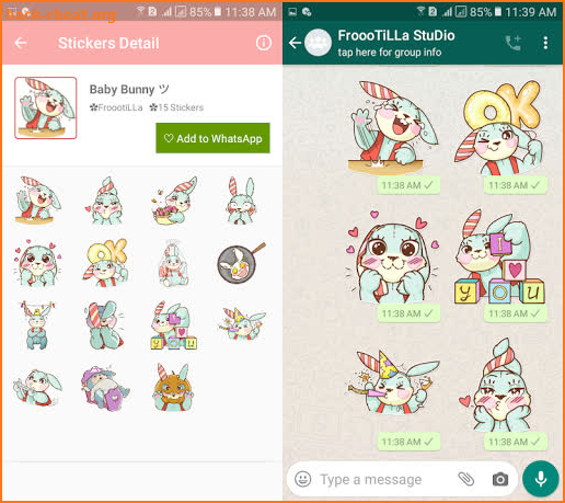🐰Cute Bunny Stickers For Free - WAStickersApp screenshot