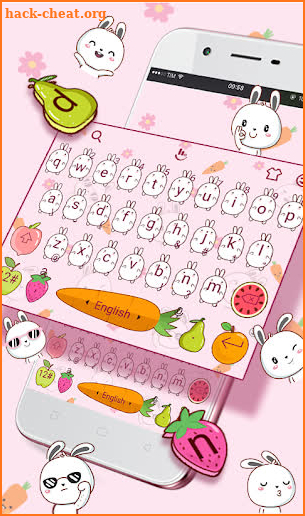 Cute Cartoon Bunny Keyboard Theme screenshot