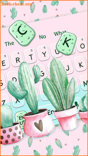 Cute Cartoon Cactus keyboard screenshot