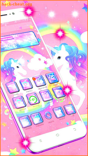 Cute Cartoon Colorful Unicorn Theme screenshot