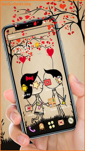 Cute Cartoon Couple Theme screenshot