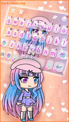 Cute Cartoon Girl Keyboard Theme screenshot