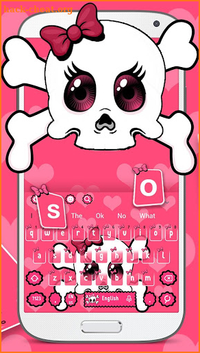 Cute Cartoon Pink Skull Keyboard Theme screenshot