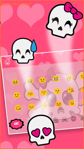 Cute Cartoon Pink Skull Keyboard Theme screenshot