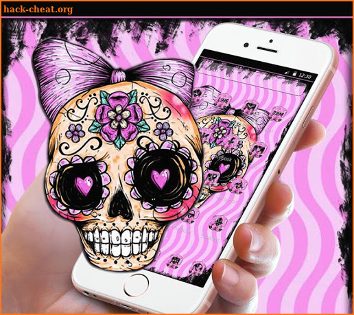 Cute Cartoon Skull Bowknot Theme screenshot