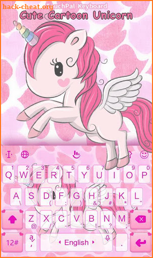 Cute Cartoon Unicorn Keyboard Theme screenshot