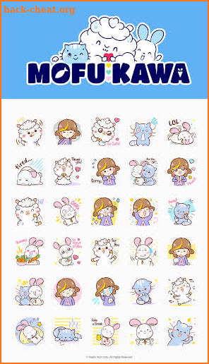 Cute Cat, Bunny & Girl Stickers - WAStickerApp screenshot