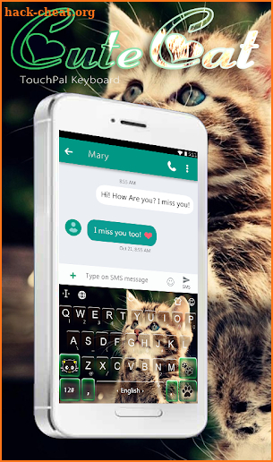 Cute Cat Emoji Keyboard Theme screenshot