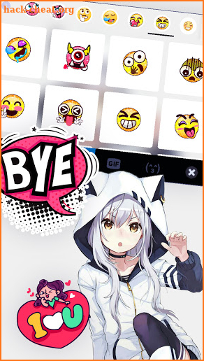 Cute Cat Girl Keyboard Background screenshot