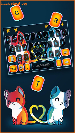 Cute Cat Love Keyboard Theme screenshot