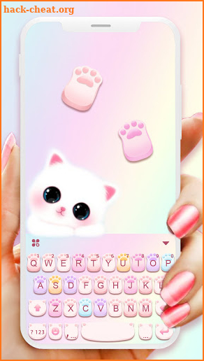 Cute Cat Paws Keyboard Background screenshot