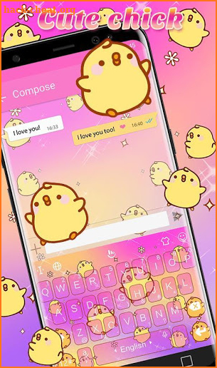 Cute Chick Keyboard Theme screenshot