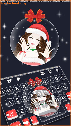 Cute Christmas Girl Keyboard Background screenshot
