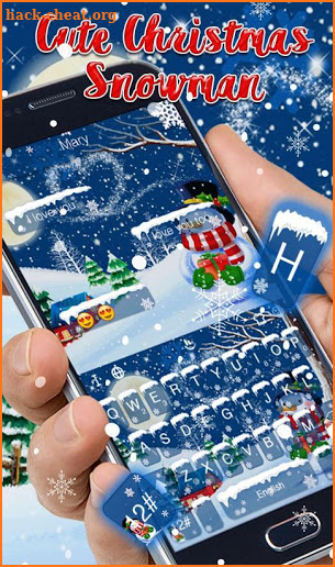 Cute Christmas Snowman Keyboard Theme screenshot