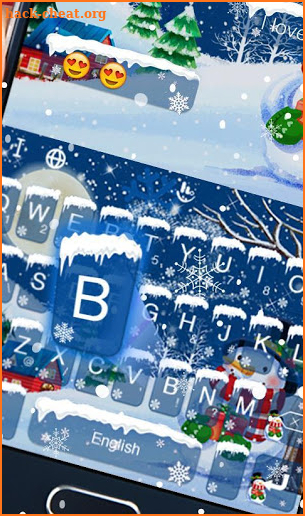 Cute Christmas Snowman Keyboard Theme screenshot