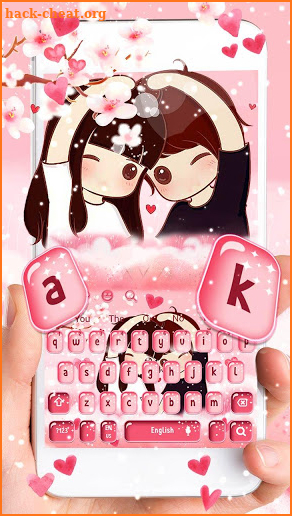 Cute Couple Love Keyboard Theme screenshot