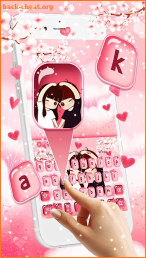 Cute Couple Love Keyboard Theme screenshot