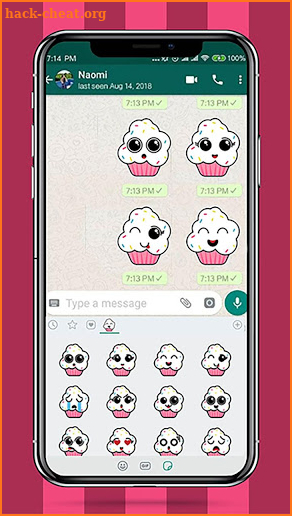 Cute Cupcakes Emoji Stickers screenshot
