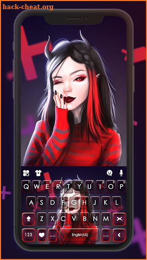 Cute Devil Girl Keyboard Background screenshot