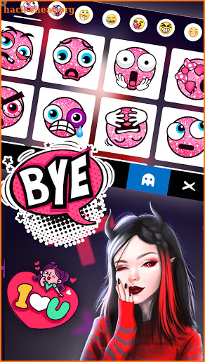 Cute Devil Girl Keyboard Background screenshot