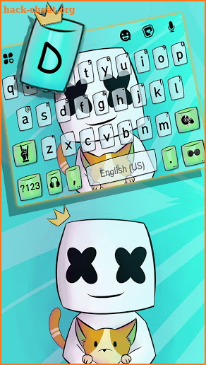 Cute DJ Doodle Keyboard Background screenshot