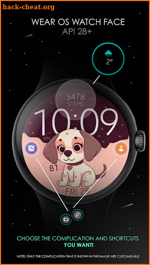 Cute Dog digital watch face screenshot
