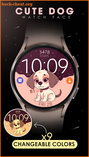 Cute Dog digital watch face screenshot