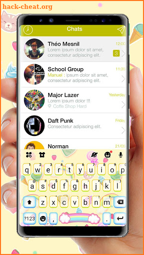 Cute Doodle Messenger Keyboard Theme screenshot