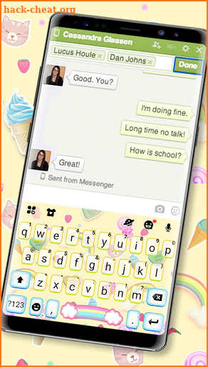 Cute Doodle Messenger Keyboard Theme screenshot