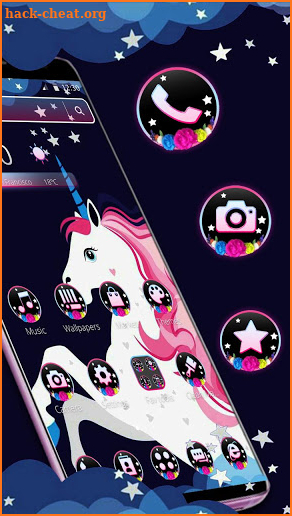 Cute Dreamy Night Unicorn Theme screenshot