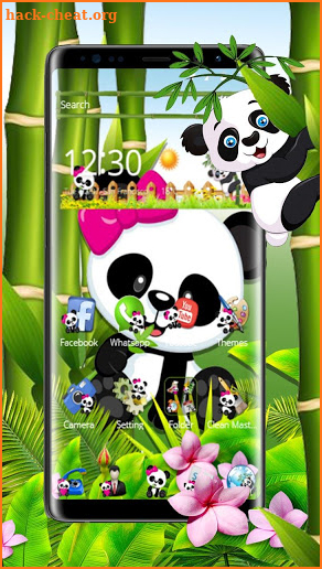 Cute Eating Bamboo Baby Panda Theme screenshot