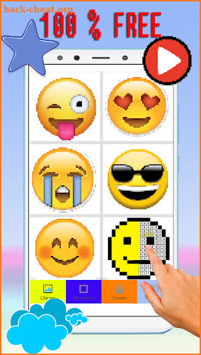 Cute Emoticon Coloring by number Pixel Art screenshot