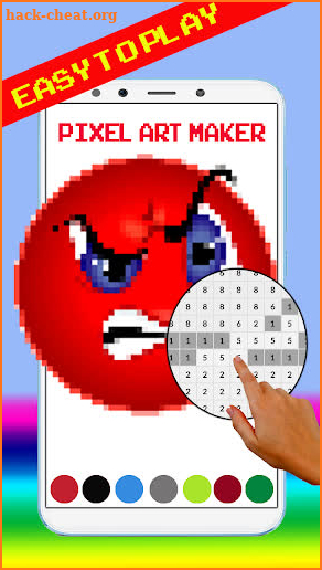 Cute Emoticon Coloring by number Pixel Art screenshot