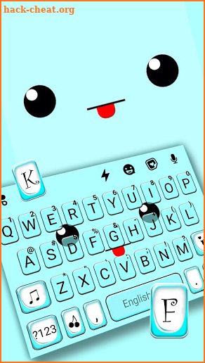 Cute Face Tongue Keyboard Background screenshot