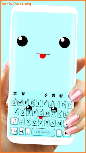 Cute Face Tongue Keyboard Background screenshot