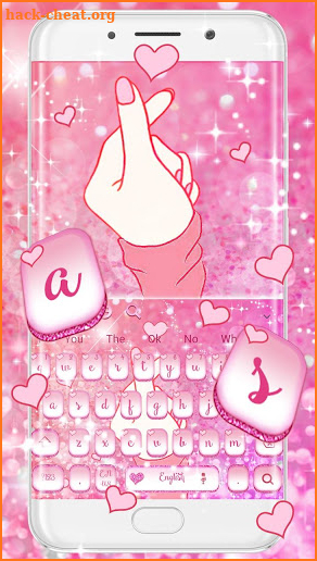 Cute Finger Love Heart Keyboard Theme screenshot