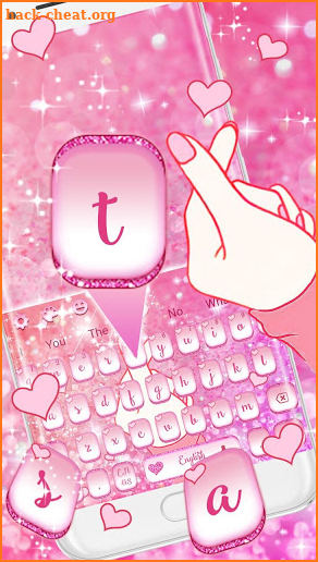 Cute Finger Love Heart Keyboard Theme screenshot