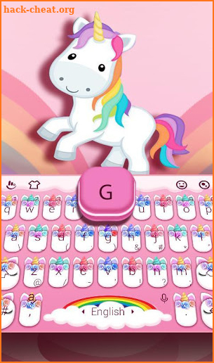 Cute Flower Unicorn Keyboard Theme screenshot