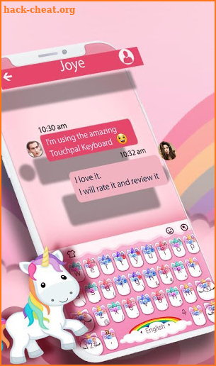Cute Flower Unicorn Keyboard Theme screenshot