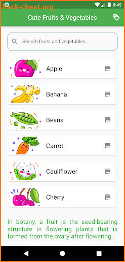 Cute Fruits And Vegetables screenshot