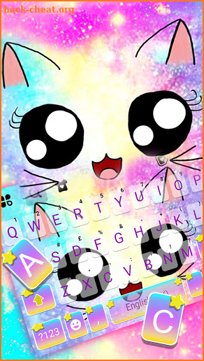 Cute Galaxy Cat Keyboard Background screenshot