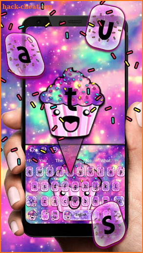 Cute Galaxy Cupcake Keyboard Theme screenshot