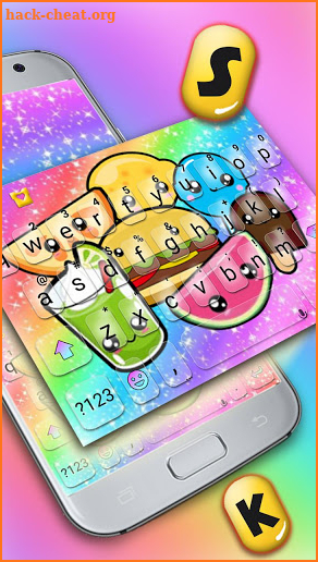 Cute Galaxy Face Fruit Keyboard Theme screenshot