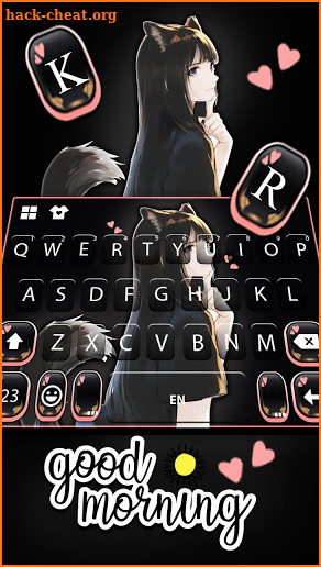 Cute Girl Anime Keyboard Background screenshot