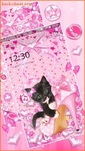 Cute Girly Kitty Gravity Theme screenshot