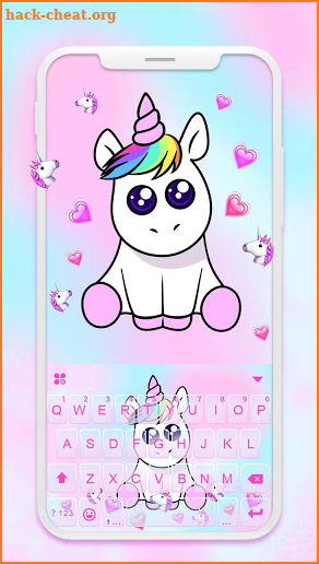 Cute Girly Unicorn Keyboard Background screenshot